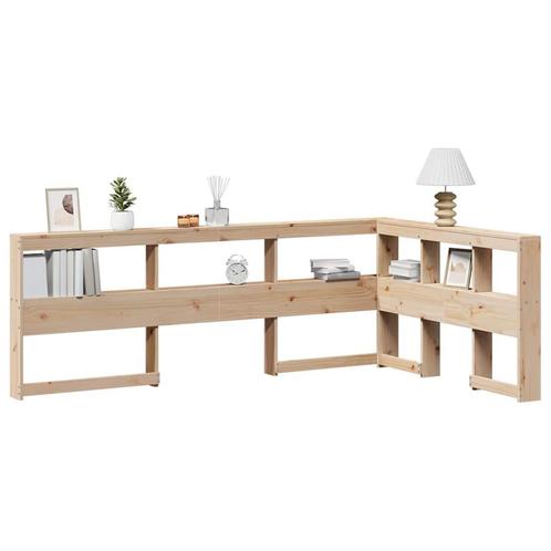 vidaXL Boekenkast Hoofdeinde L-vormig 120 cm massief, Huis en Inrichting, Slaapkamer | Bedden, Nieuw, Verzenden