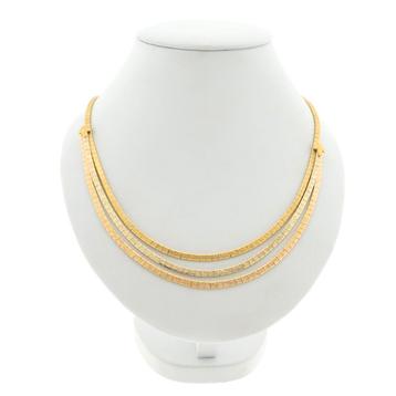 18 Krt. Tricolor gouden omega schakel collier | 44,5 cm beschikbaar voor biedingen