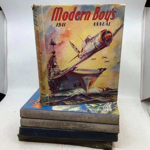 W.E. Johns and others - Lot of 5 The Modern Boys Annuals, Antiek en Kunst, Antiek | Boeken en Manuscripten