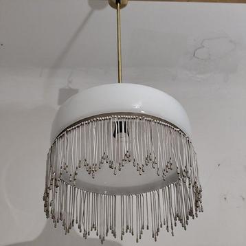 Plafonnier suspendu - Verre - Lampe Art déco en opaline