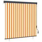 vidaXL Rolgordijn voor buiten 160x250 cm wit en oranje, Huis en Inrichting, Verzenden, Nieuw