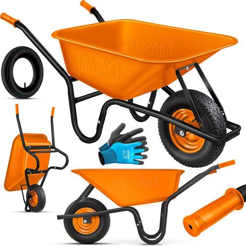 MASKO® Kruiwagen 100L met Luchtbanden max. 250kg laadvermoge, Doe-het-zelf en Bouw, Gereedschap | Overige machines, Verzenden