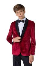 Bordeaux Rode Velvet Blazer Jongen Tiener OppoSuits, Verzenden