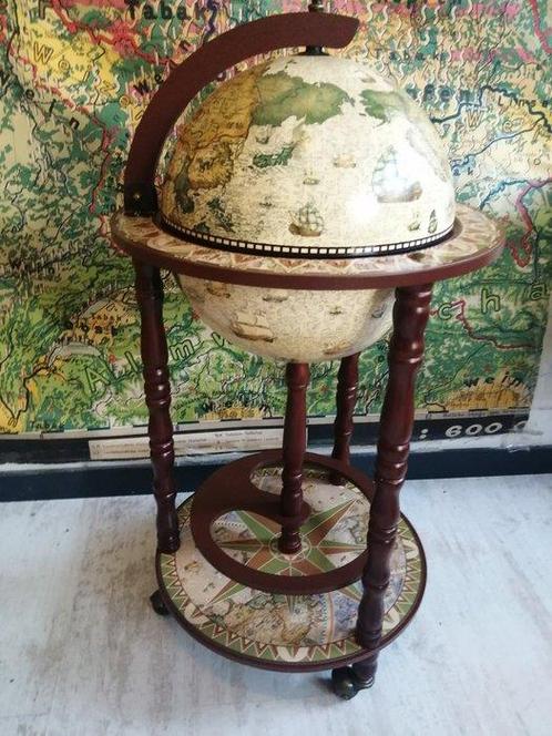 Bar globe - Bois - Barreplanète Barglobe, Antiek en Kunst, Curiosa en Brocante