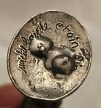 Miniatuur beeldje - Massief zilveren reiger - .835 zilver