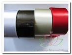 Cream lint 45 mm zwart opdruk +/- 50 cm. - eigen tekst, Nieuw