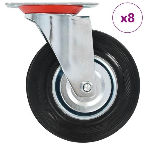 vidaXL 8 st Zwenkwielen 125 mm, Doe-het-zelf en Bouw, Overige Doe-Het-Zelf en Bouw, Nieuw, Verzenden