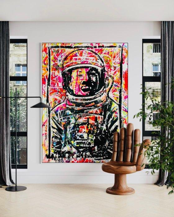 Mikko - Charles Chaplin Astronaut - Super Size XXL (No, Antiek en Kunst, Kunst | Schilderijen | Modern