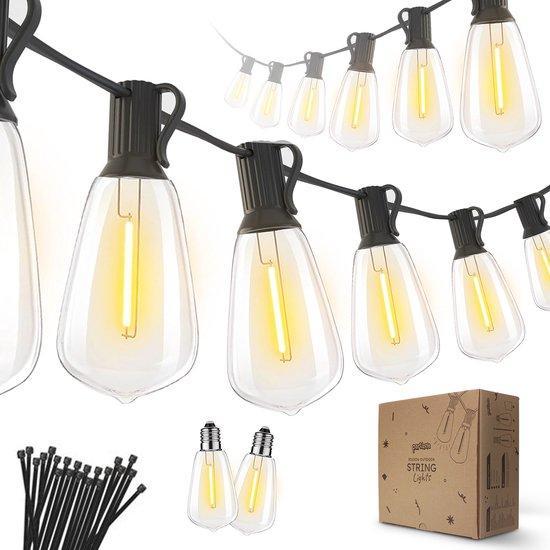 2dekans | Partizzle 15m LED Lichtsnoer Edison - 25 Lampjes, Audio, Tv en Foto, Foto | Cameratassen, Ophalen of Verzenden