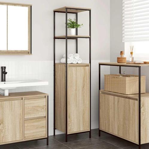 vidaXL Badkamermeubel met planken 36x35x165 cm Sonoma, Huis en Inrichting, Tafels | Kaptafels, Nieuw, Verzenden