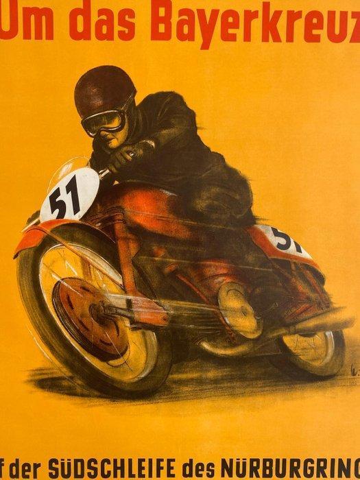 Anonymous - Original Motorrad-Renn-Plakat vom Nürburgring, Antiquités & Art, Art | Dessins & Photographie