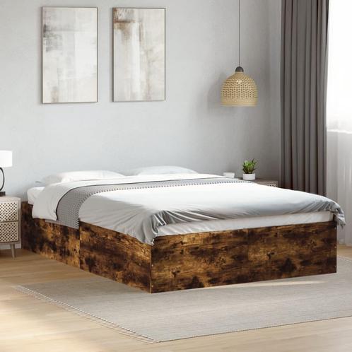 vidaXL Bedframe bewerkt hout gerookt eikenkleurig 120x200 cm, Huis en Inrichting, Slaapkamer | Bedden, Nieuw, Verzenden