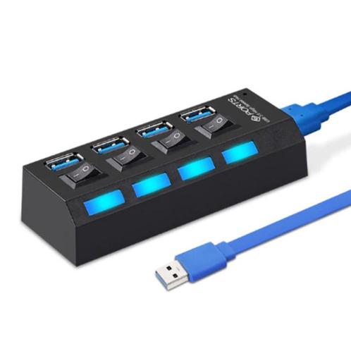 USB 3.0 Hub met 4 Poorten - 5Gbps Data Overdracht Splitter, Computers en Software, Pc- en Netwerkkabels, Nieuw, Verzenden