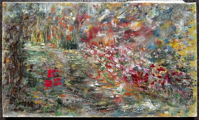 Charles Henri Verbrugghe (1877-1974) - Le jardin en fleurs -, Antiek en Kunst, Kunst | Schilderijen | Klassiek