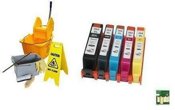 Hp 364 XL serie 5x reinigingscartridges SET MET CHIP inktmed, Verzenden, Nieuw