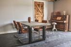 Kloostertafel grijs met zwarte U poot