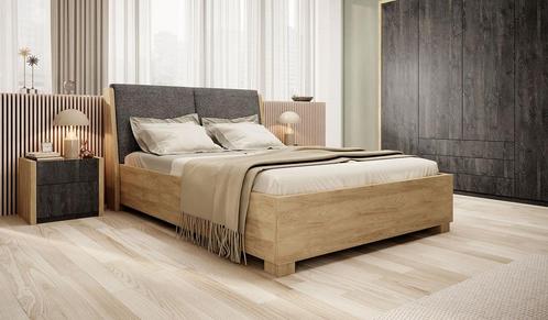 Meubella tweepersoonsbed Mendi eiken houten bed 140x200 cm, Maison & Meubles, Chambre à coucher | Lits, Envoi