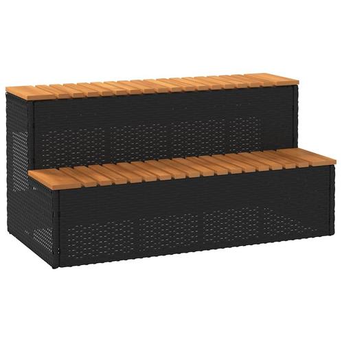 vidaXL Hottub-opstap 100x50x50,5 cm poly rattan&massief, Tuin en Terras, Zwembaden, Nieuw, Verzenden