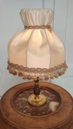 Lampe de table de chevet - Laiton, Tissu - Lampe de chevet,, Antiek en Kunst