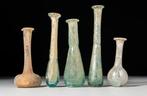 Oud-Romeins, Keizerrijk Glas Unguentarium, set van 5., Verzamelen