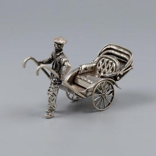 B. Peier - Riksja *NO RESERVE* - Personnage miniature -, Antiek en Kunst, Antiek | Zilver en Goud