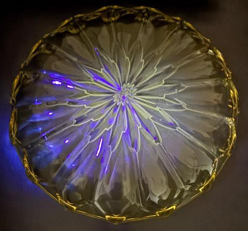 Kan - D. 31 cm - Uraniumglas, pressglas Annagelb - art-deco, Antiek en Kunst, Antiek | Glaswerk en Kristal