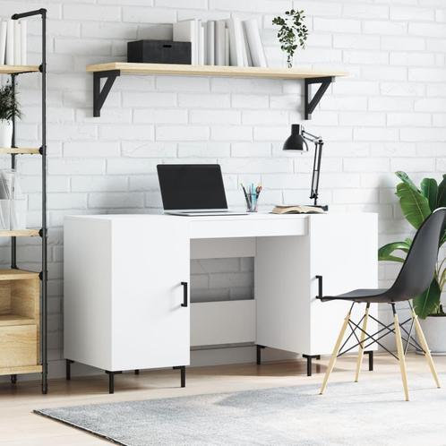vidaXL Bureau 140x50x75 cm bewerkt hout wit, Huis en Inrichting, Bureaus, Nieuw, Verzenden