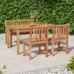 vidaXL 4-delige Tuinset massief teakhout, Tuin en Terras, Verzenden, Nieuw, Tuinset