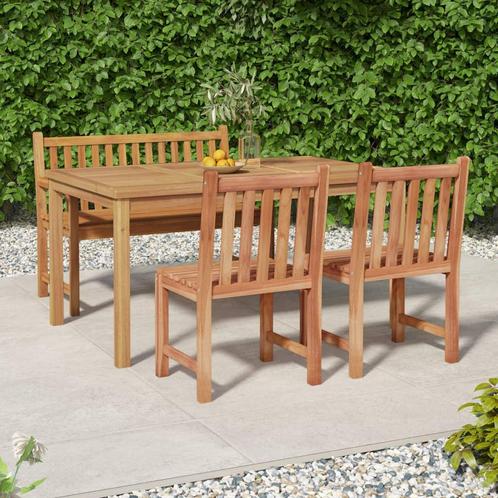 vidaXL 4-delige Tuinset massief teakhout, Tuin en Terras, Tuinsets en Loungesets, Tuinset, Nieuw, Verzenden