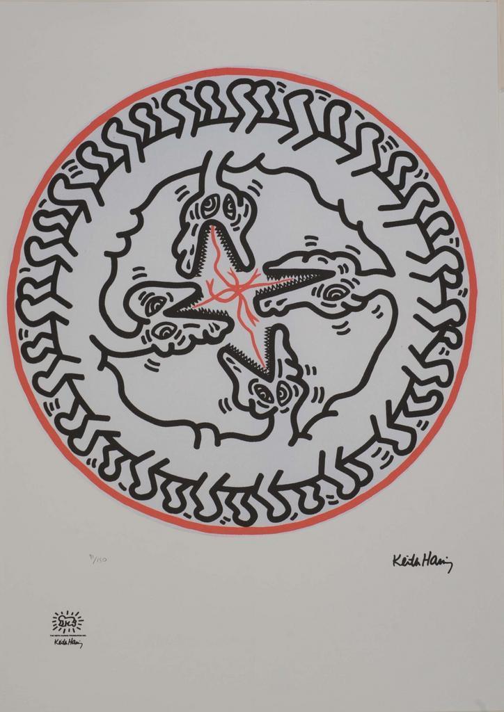 Keith Haring Offset Lithografie, Gecertificeerd (Na-Editie), Antiek en Kunst, Kunst | Litho's en Zeefdrukken