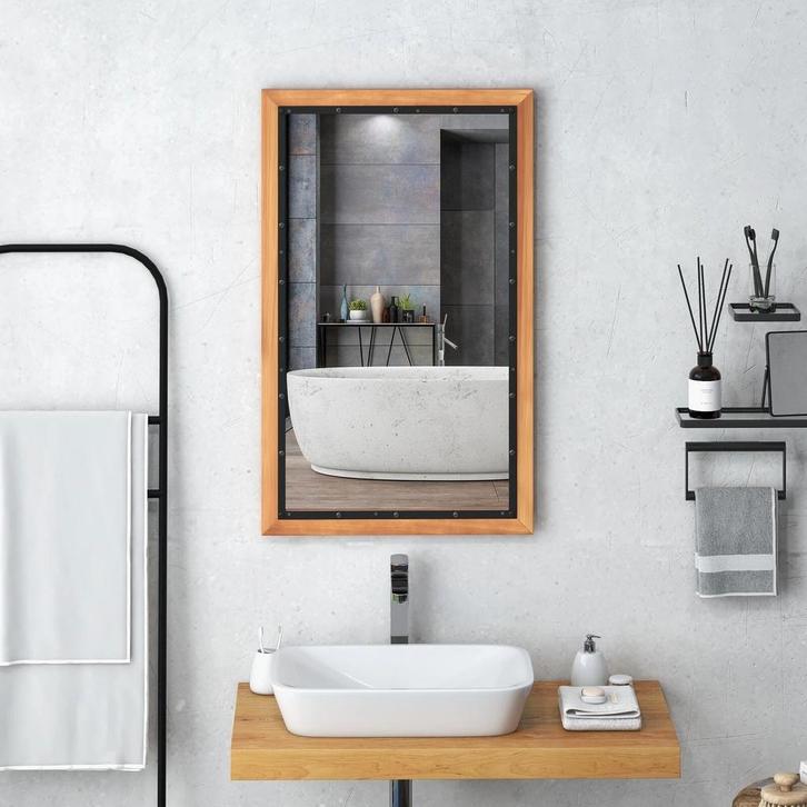 2dekans | Rustieke Houten Spiegel Decoratieve Wandspiegel, Huis en Inrichting, Woonaccessoires | Spiegels, Ophalen of Verzenden