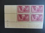 France 1930 - Sourire de Reims - Bloc de 4 coin daté, Gestempeld