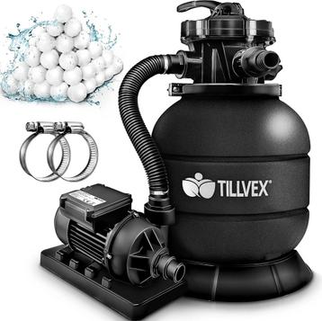 Tillvex® Zandfilter - Zandfilterpomp - 7900L/u - Zwart • beschikbaar voor biedingen
