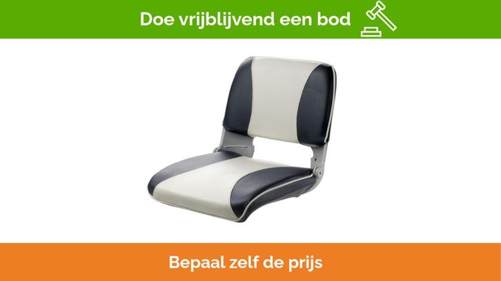 Bieden: Vetus CHCBWB crew pilot seat foldable white - blue, Watersport en Boten, Bootonderdelen, Ophalen of Verzenden