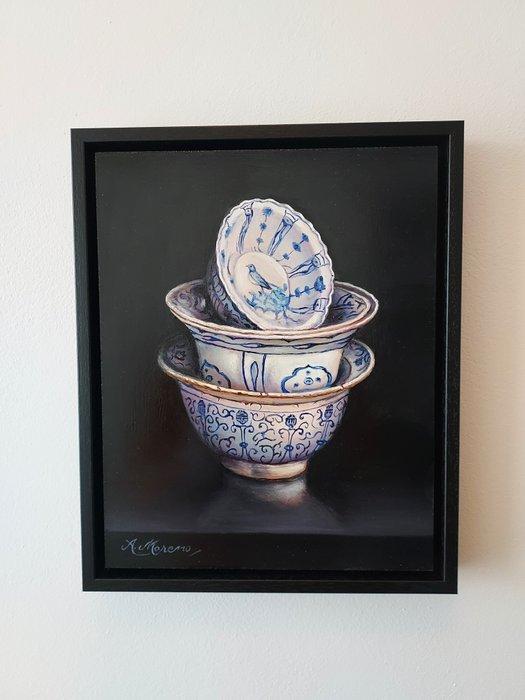 Alfonso Moreno (1947) - Oude Chinese kommen, Antiek en Kunst, Kunst | Schilderijen | Klassiek