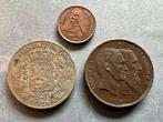 België. 2 Centimes 1911, module 10 Centimes 1880 en 5 Franc, Postzegels en Munten