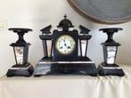 Horloge et parure de cheminée - Bois, Marbre - 1920-1930, Antiek en Kunst
