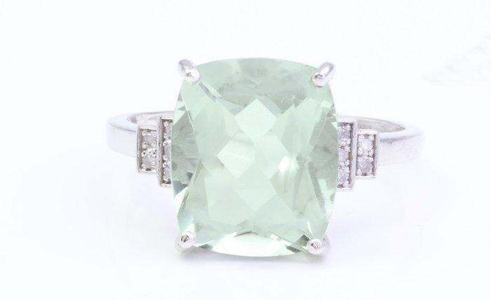 Zonder Minimumprijs - Ring - 14 karaat Witgoud Quartz -, Handtassen en Accessoires, Ringen