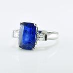 Ring Platina - 5.48ct. tw. Saffier - Diamant - Drie Steen, Nieuw