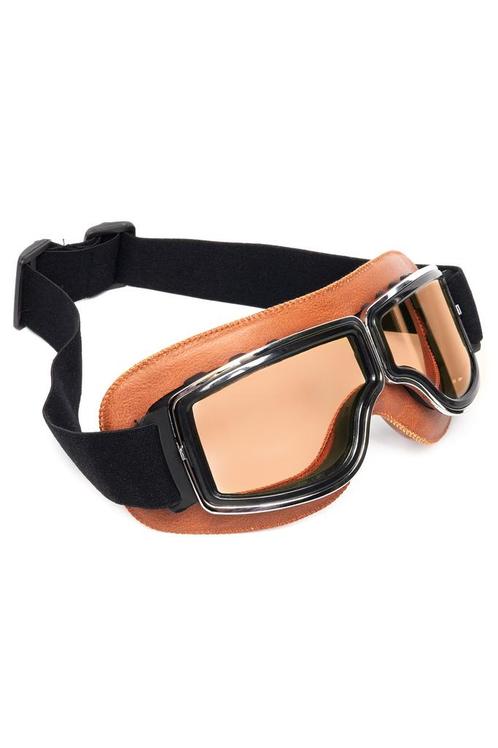 Goggles Motor Skibril Bril Bruin Montuur Bruine Glazen Pilot, Kleding | Heren, Carnavalskleding en Feestkleding, Nieuw, Ophalen of Verzenden