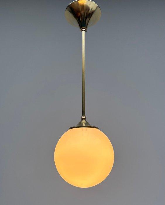 Plafonnier - Opaline - Lustre suspendu en laiton avec une, Antiek en Kunst, Kunst | Designobjecten