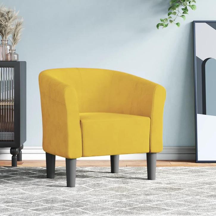 vidaXL Kuipstoel fluweel geel, Huis en Inrichting, Fauteuils, Nieuw, Verzenden