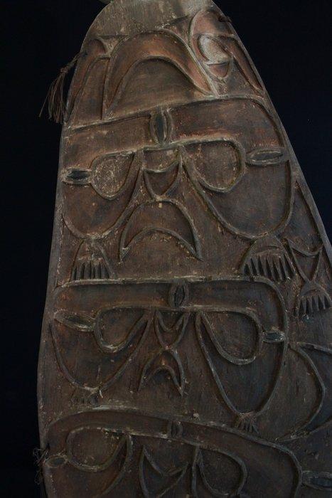 Bouclier Asmat de la région du Nord-Ouest - Papouasie, Antiek en Kunst, Kunst | Niet-Westerse kunst