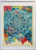 Shepard Fairey (OBEY) (1970) - Collage Peace Mandala Blue