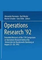 Operations Research 92: Extended Abstracts of t. Karmann,, Karmann, Alexander, Verzenden
