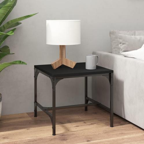 vidaXL Bijzettafel 40x40x35 cm bewerkt hout zwart, Huis en Inrichting, Tafels | Salontafels, Nieuw, Verzenden