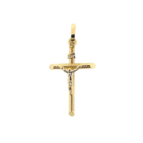 Gouden hanger van een kruis met corpus | INRI, Handtassen en Accessoires, Bedels, Gebruikt, Overige merken, Goud, Ophalen of Verzenden
