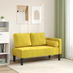 vidaXL Chaise longue met kussens fluweel geel, Huis en Inrichting, Zetels | Zetels en Chaises Longues, Verzenden, Nieuw