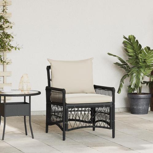 vidaXL Ligbed met Kussens Zwart 60x70x78 cm Poly Rattan, Tuin en Terras, Tuinstoelen, Nieuw, Verzenden