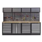 Werkbank set met hardhouten werkblad, gereedschapskast,, Ophalen of Verzenden, Nieuw